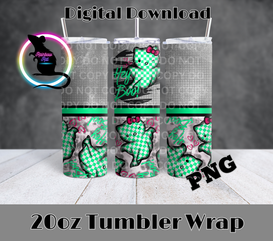 Ghost Kitty- 20oz Tumbler Wrap Singles