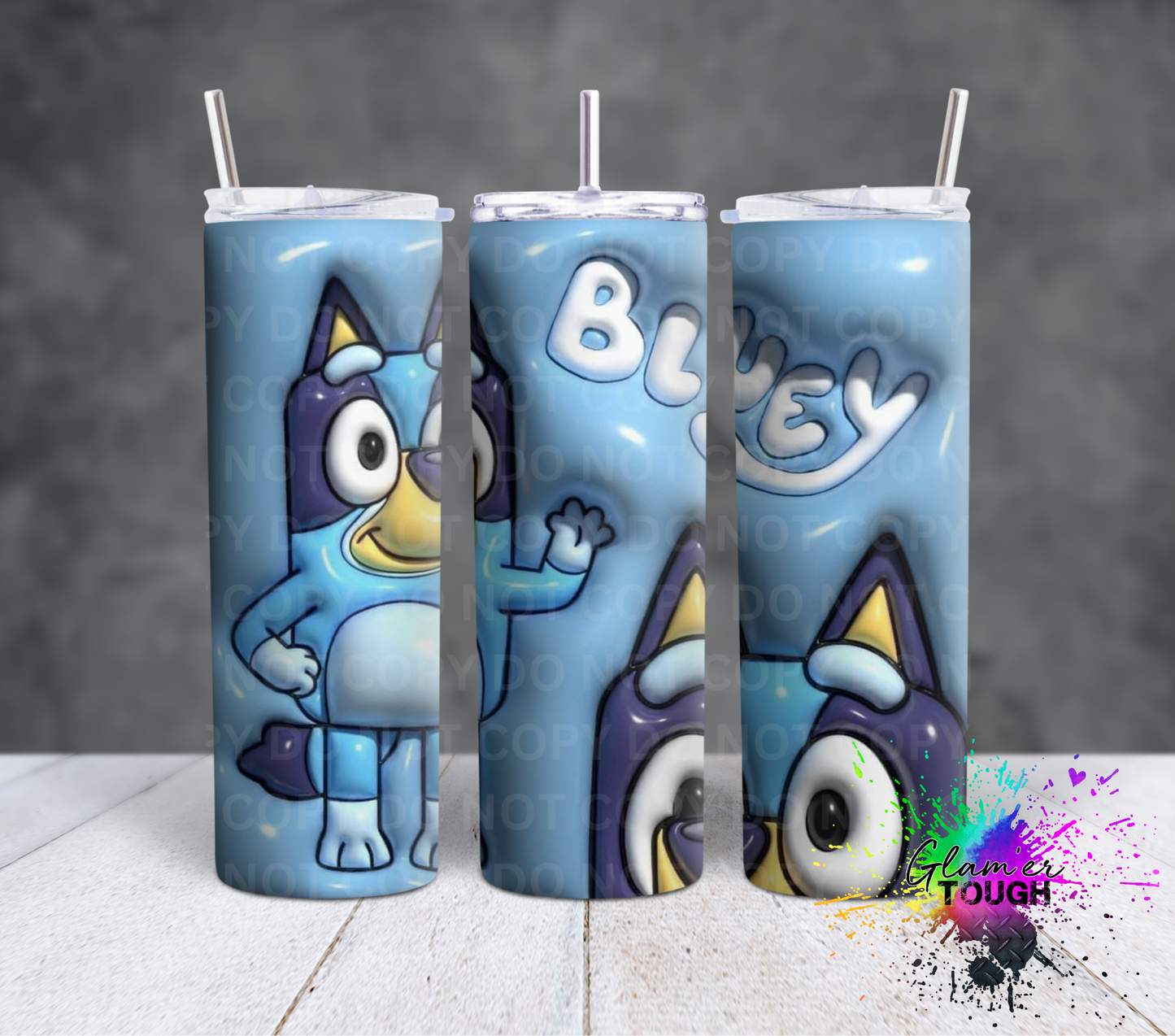 3D Blue Dog- 20oz Tumbler