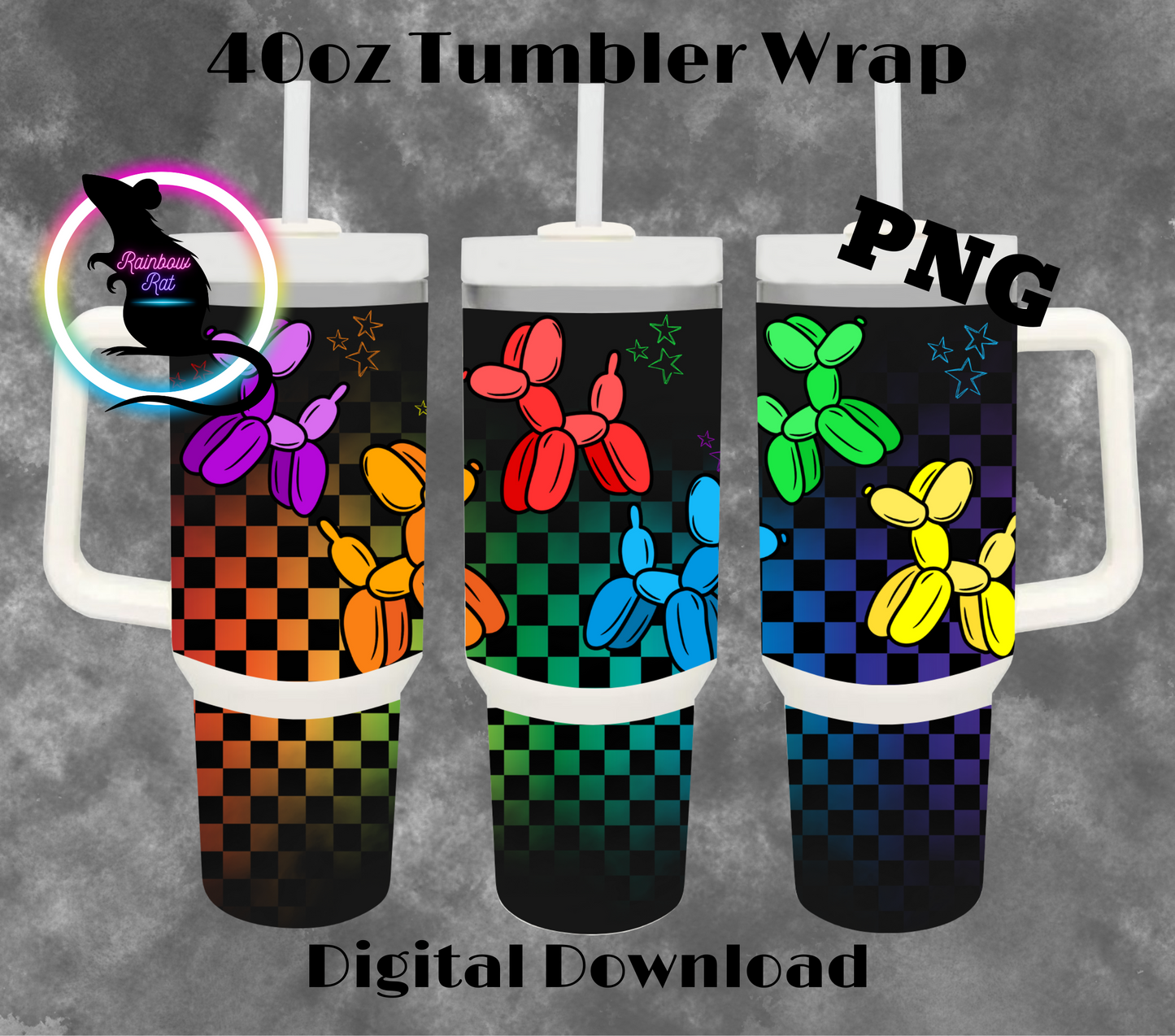 LGBTQ Balloon Dogs- 40oz Tumbler Wrap