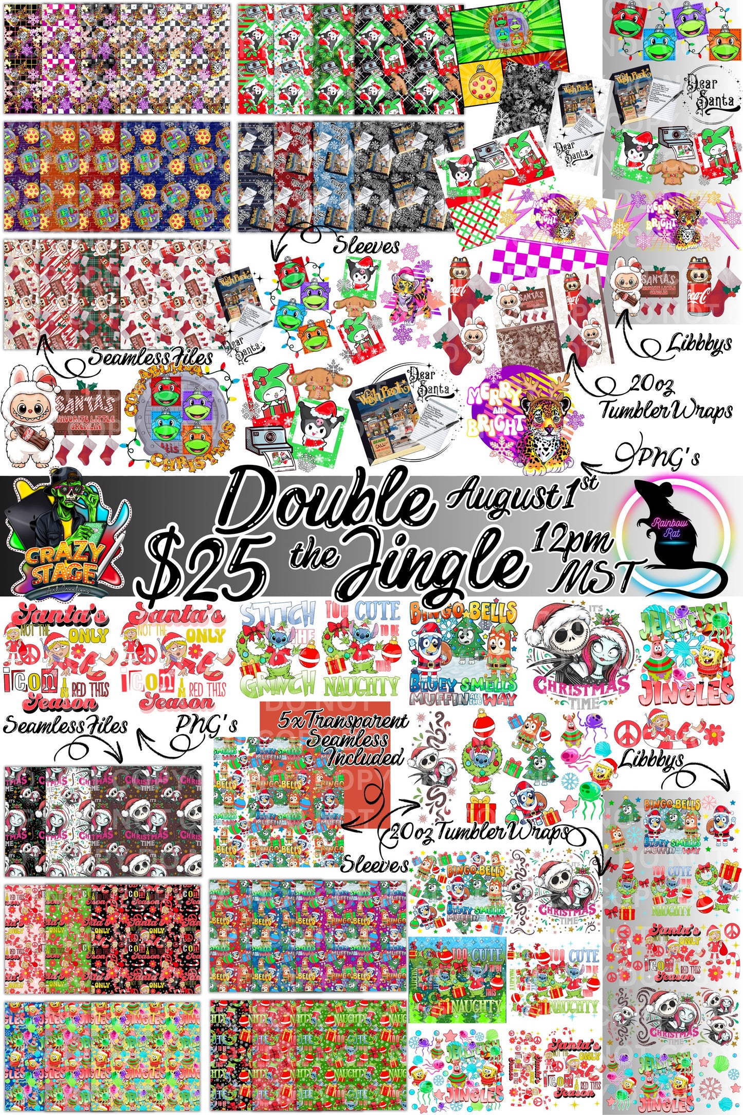 DOUBLE THE JINGLE🎄☃️🎅🏻COLLAB- CrazyStageArtCreations X Rainbow Rat Designs