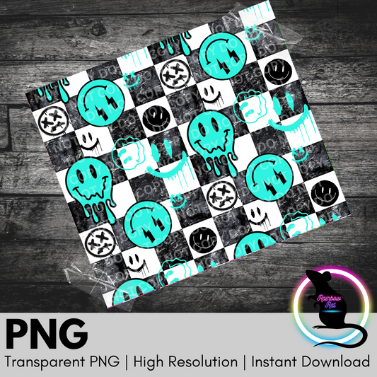 Aqua Smiley- 20oz Tumbler Wrap