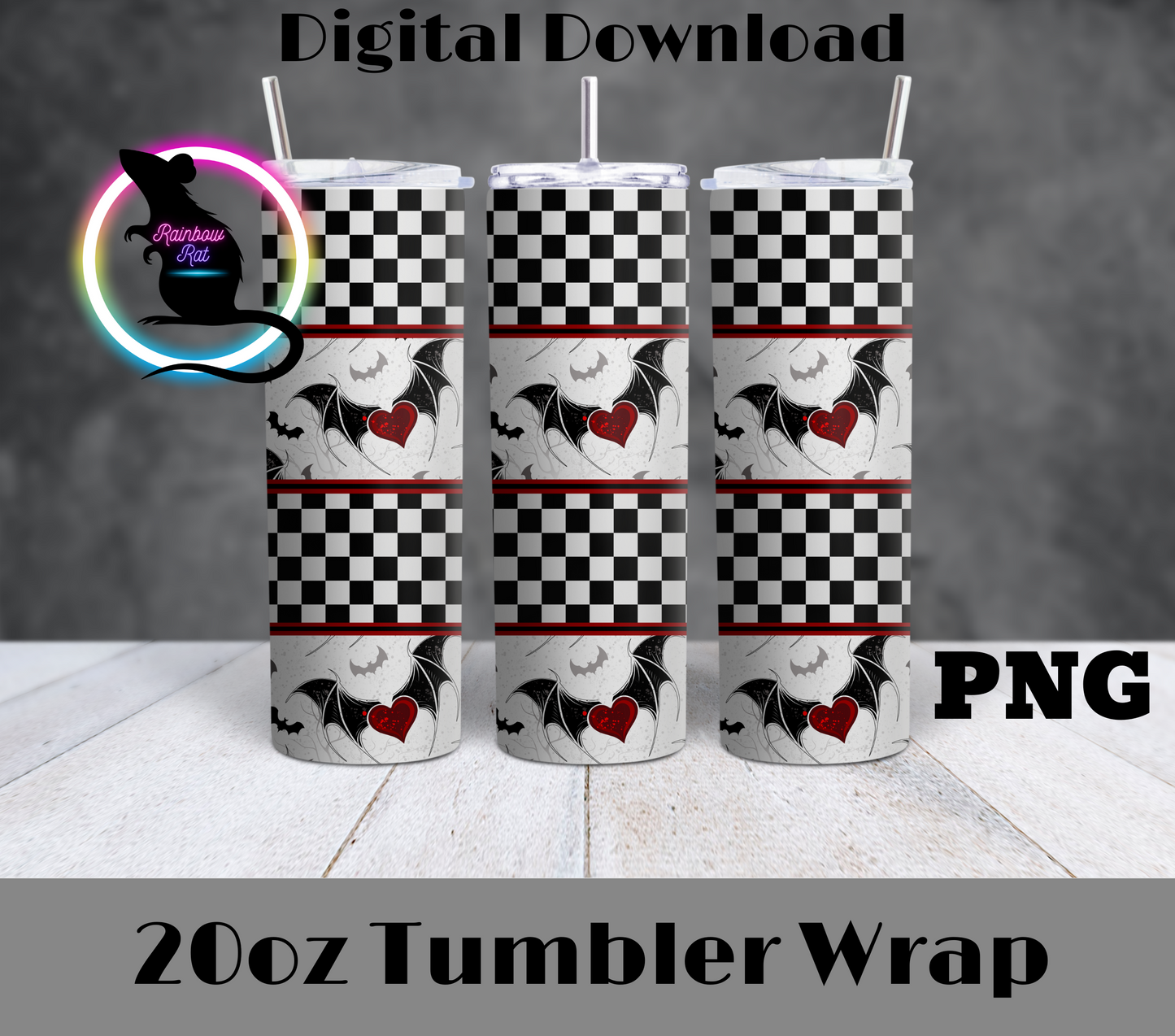 Batty Stripes- 20oz Tumbler Wrap