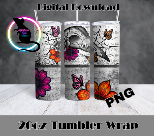 Skulls & Florals- 20oz Tumbler Wrap Singles
