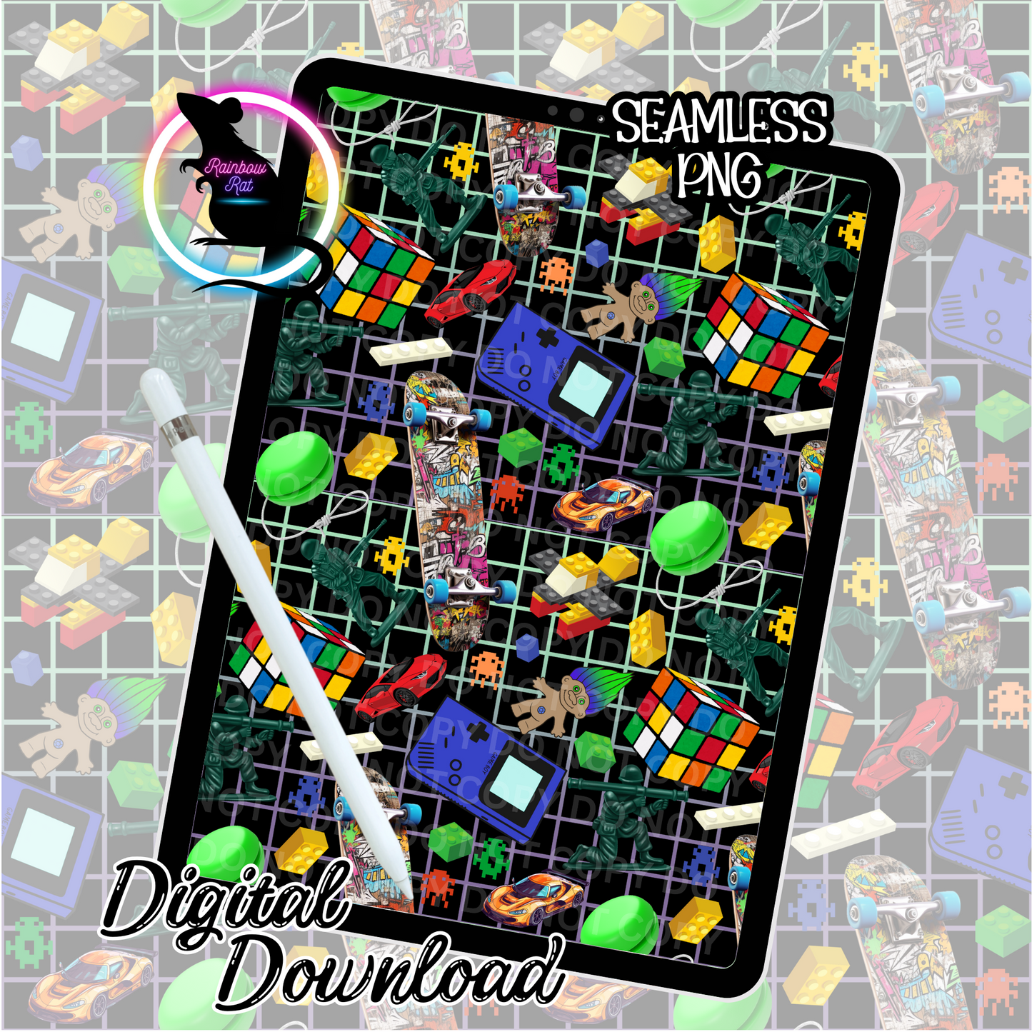 90's Boys Nostalgia - Seamless Design