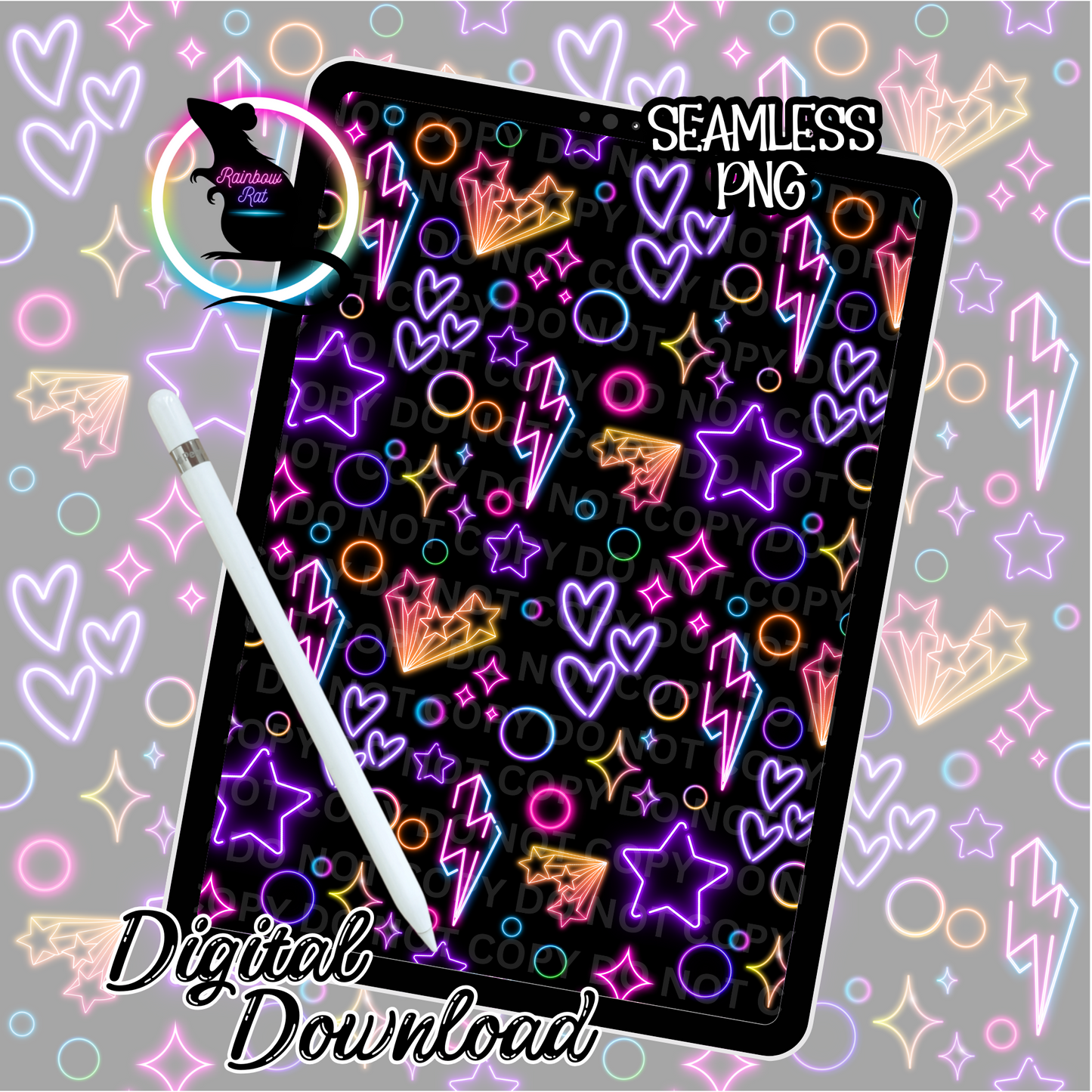 Neon Stars- Seamless Design