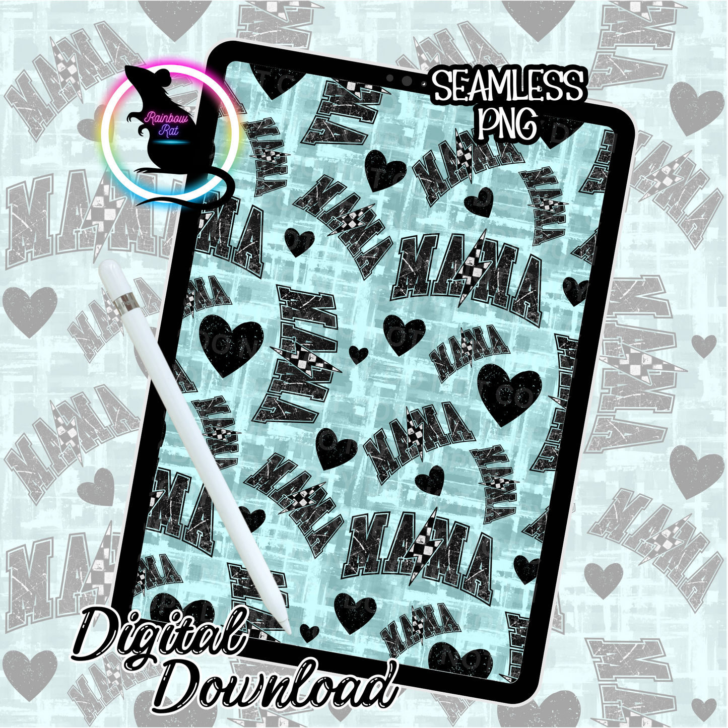Varsity Mama Grunge- Seamless Design