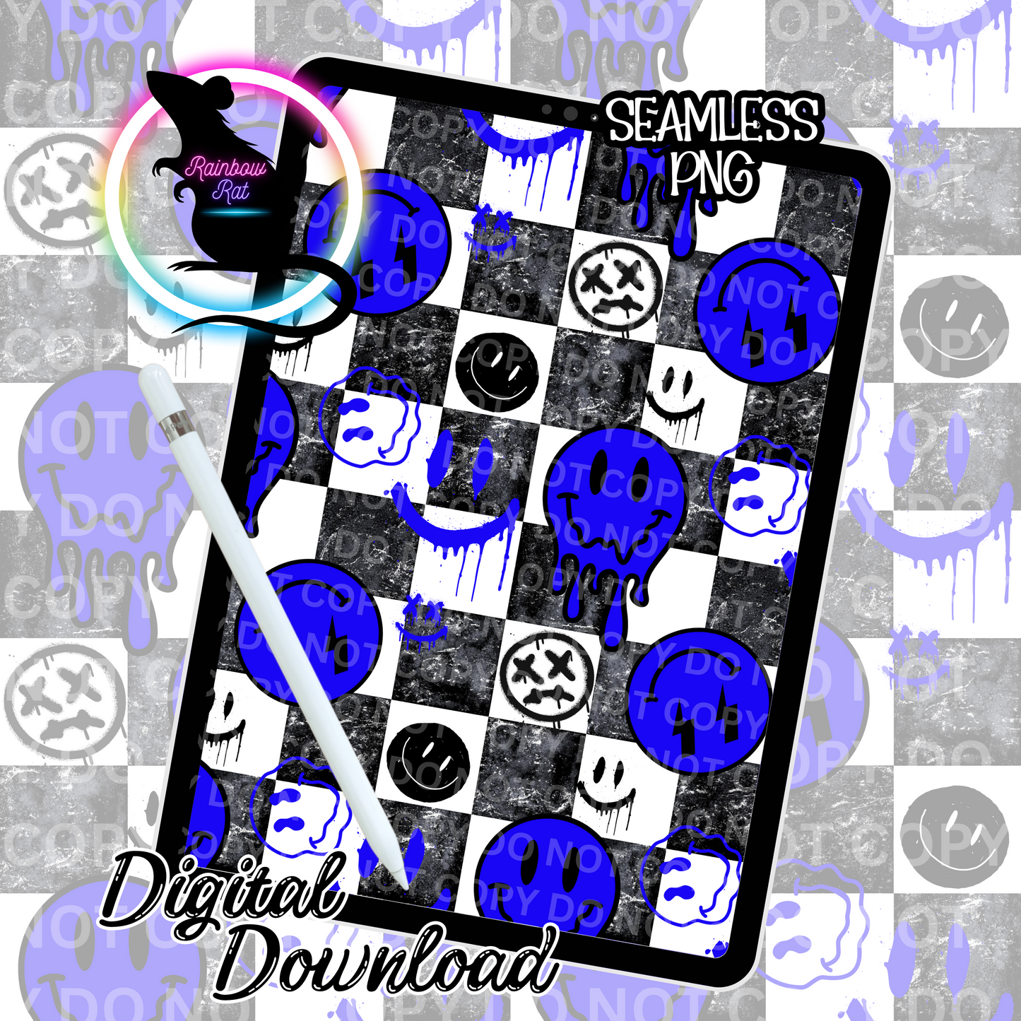 Smiley Face Grunge- Seamless Design