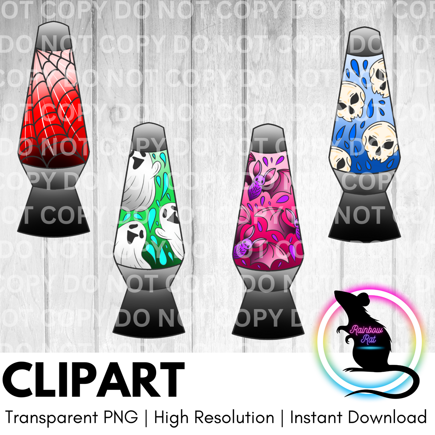 Lava Lamp- Clipart (4 pack)