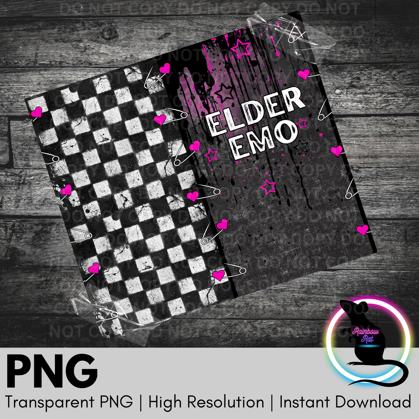 Elder Emo Neon Grunge- 20oz Tumbler Wrap
