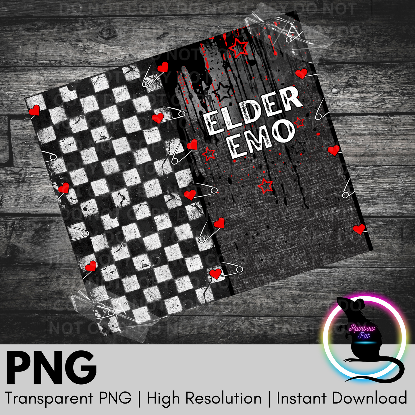 Elder Emo Neon Grunge- 20oz Tumbler Wrap