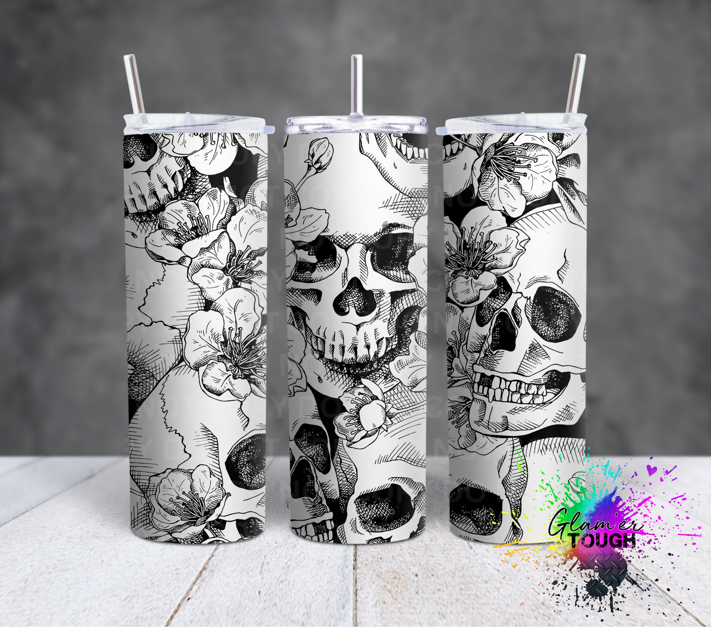 Skulls & Florals- 20oz Tumbler