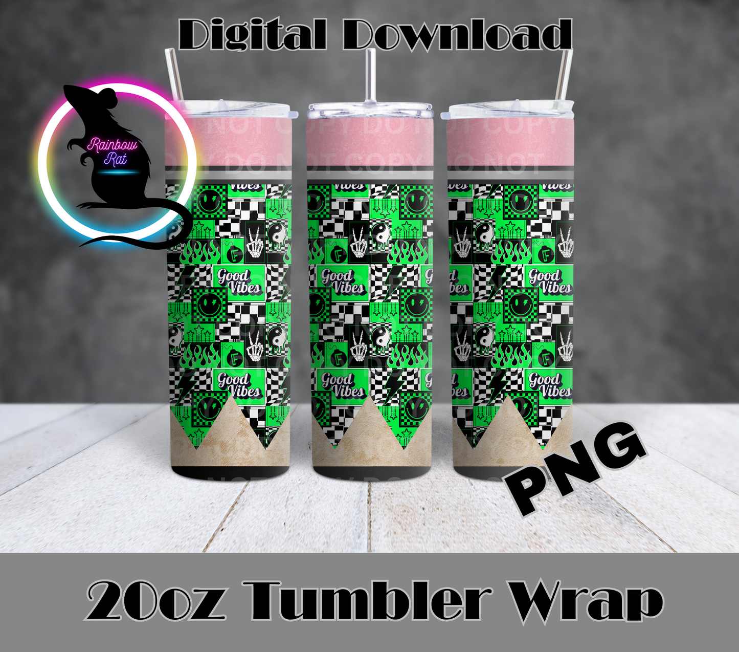 Pencil- 20oz Tumbler Wrap