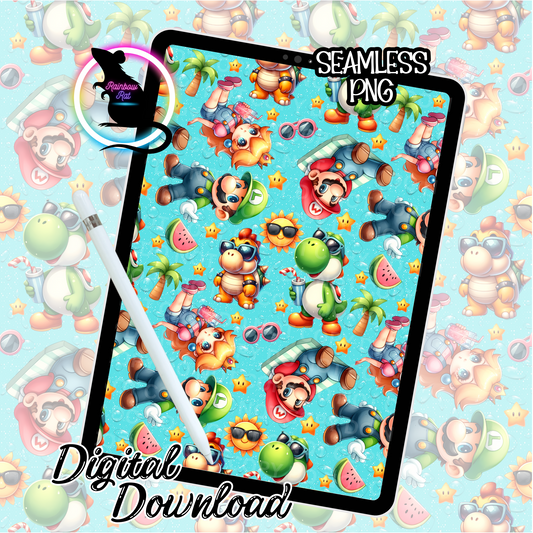 Plumber Bros Summer- Seamless Design
