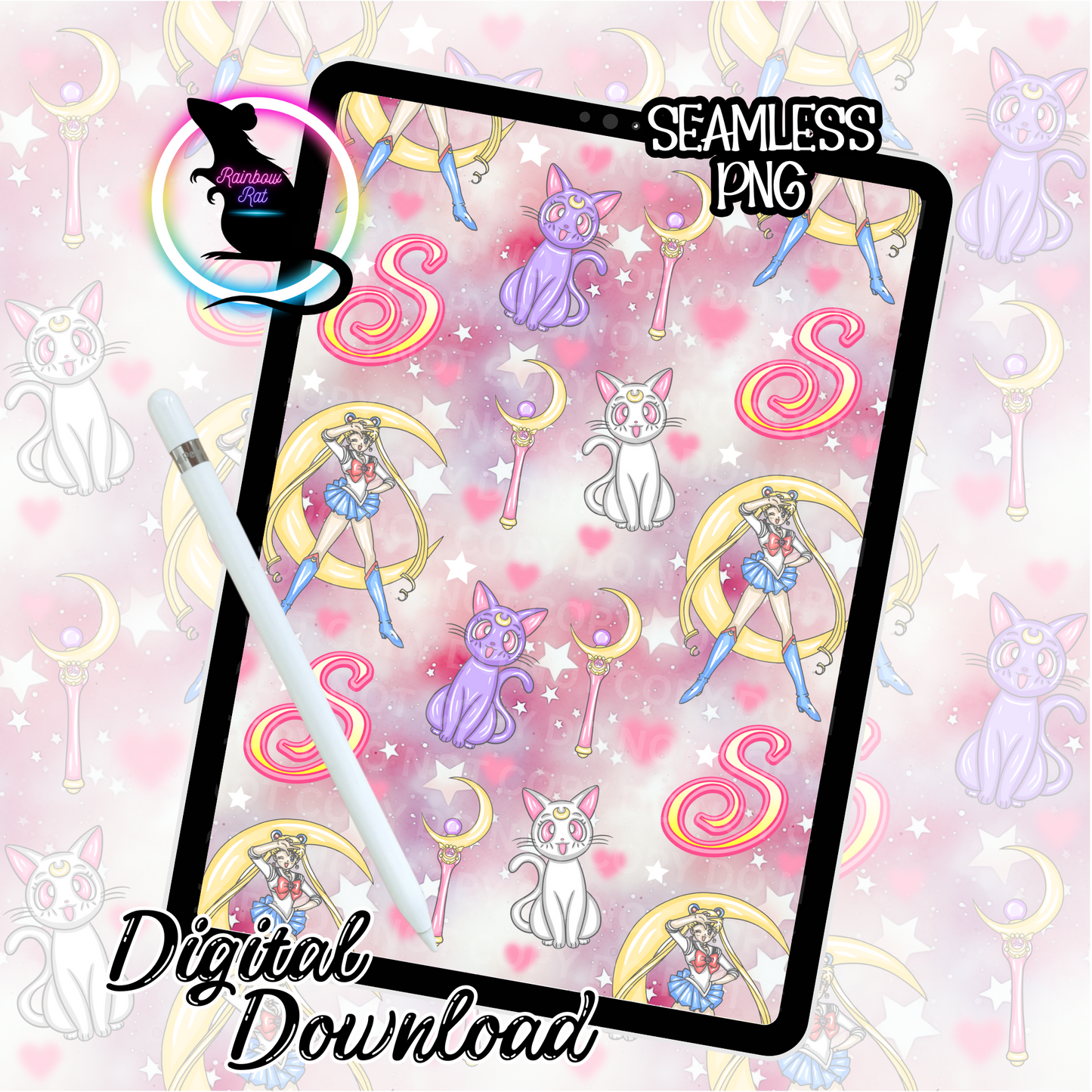 Anime Girl Pastel- Seamless Design