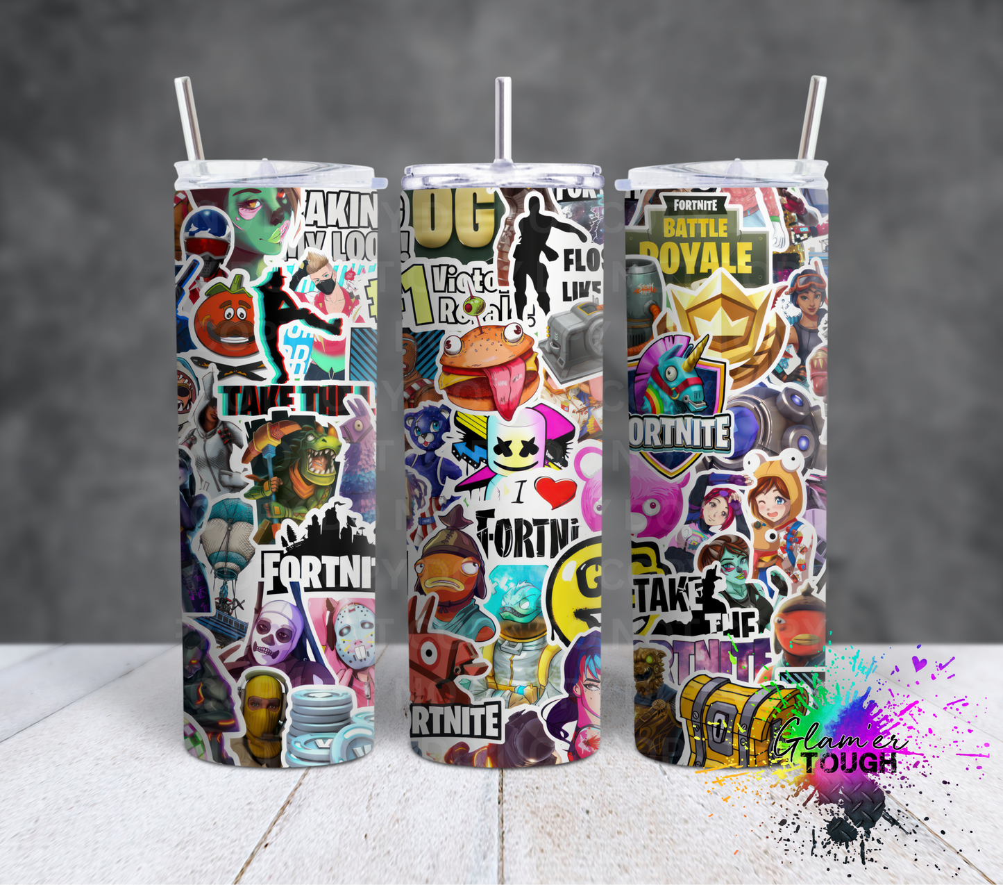 Llama Game Sticker Collage- 20oz Tumbler