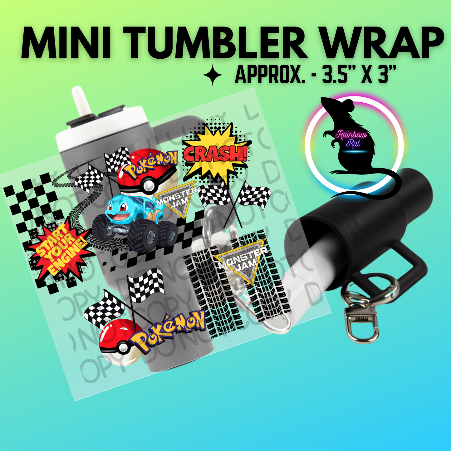 Monster Truck V1- Mini Tumbler Wraps (2 pack)