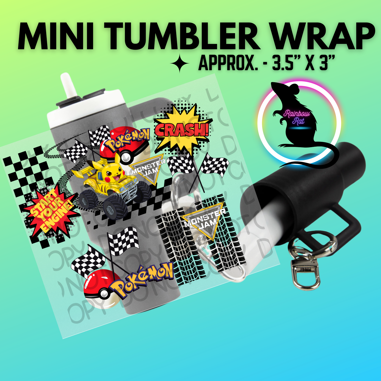 Monster Truck V2- Mini Tumbler Wraps (2 pack)