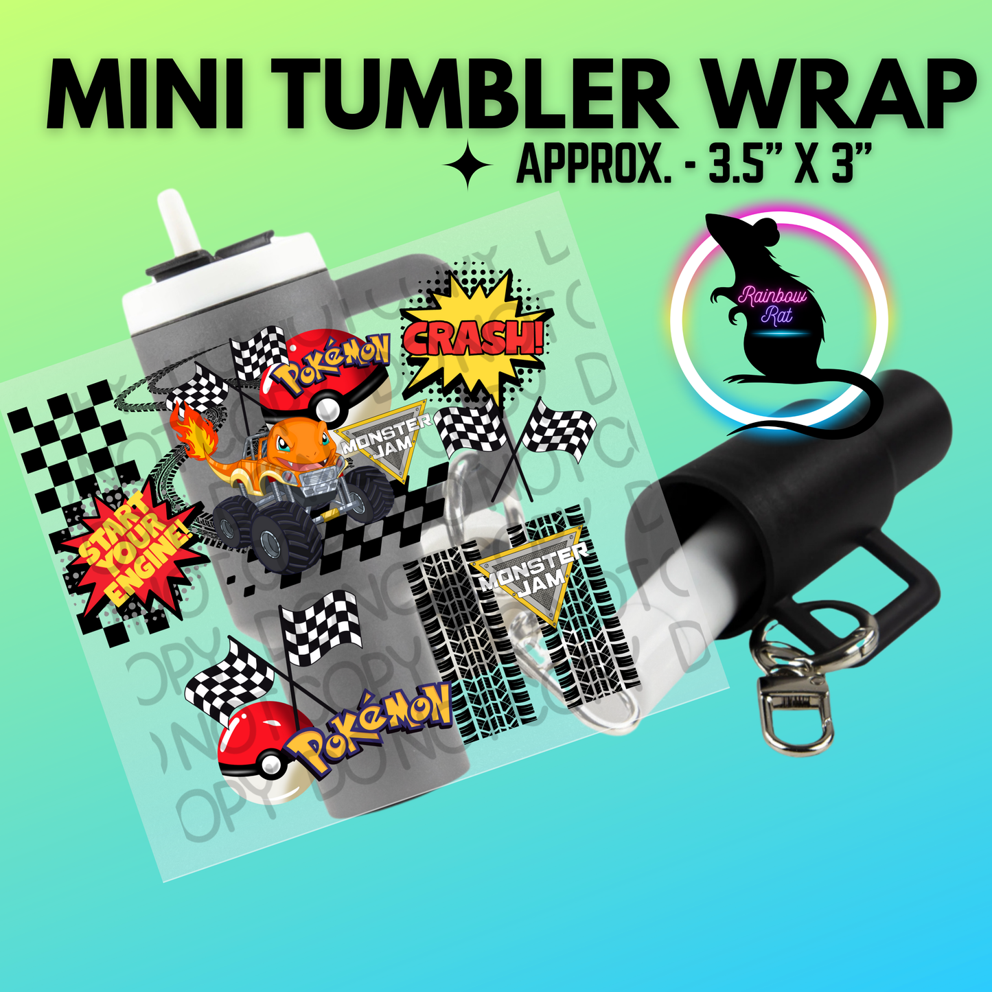 Monster Truck V2- Mini Tumbler Wraps (2 pack)