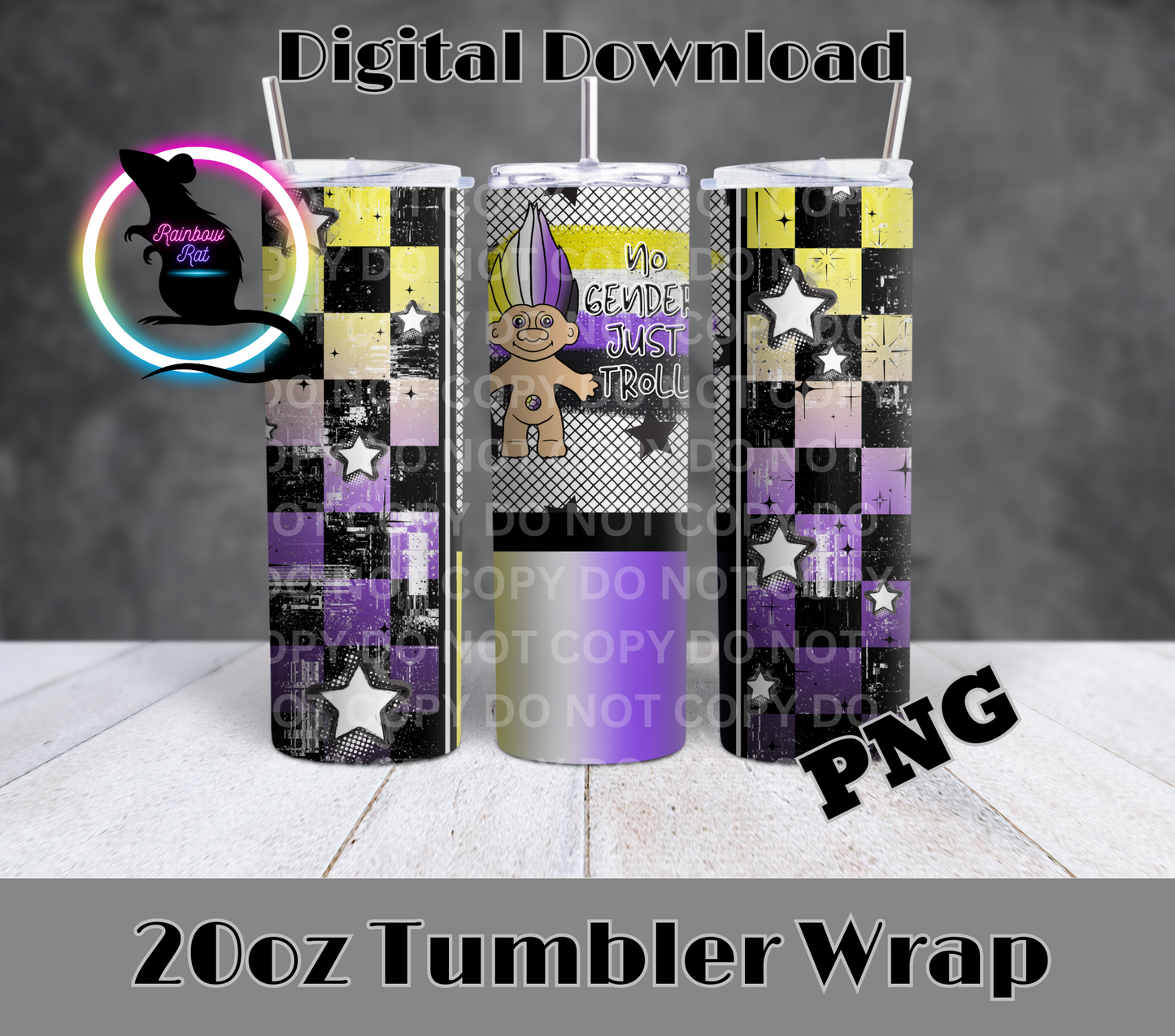 Pride Troll- 20oz Tumbler Wrap