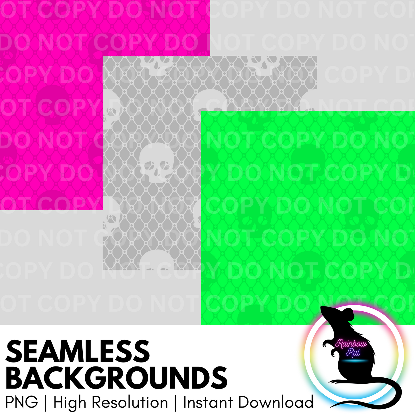 Monochrome Skulls- Seamless Background (3 pack)