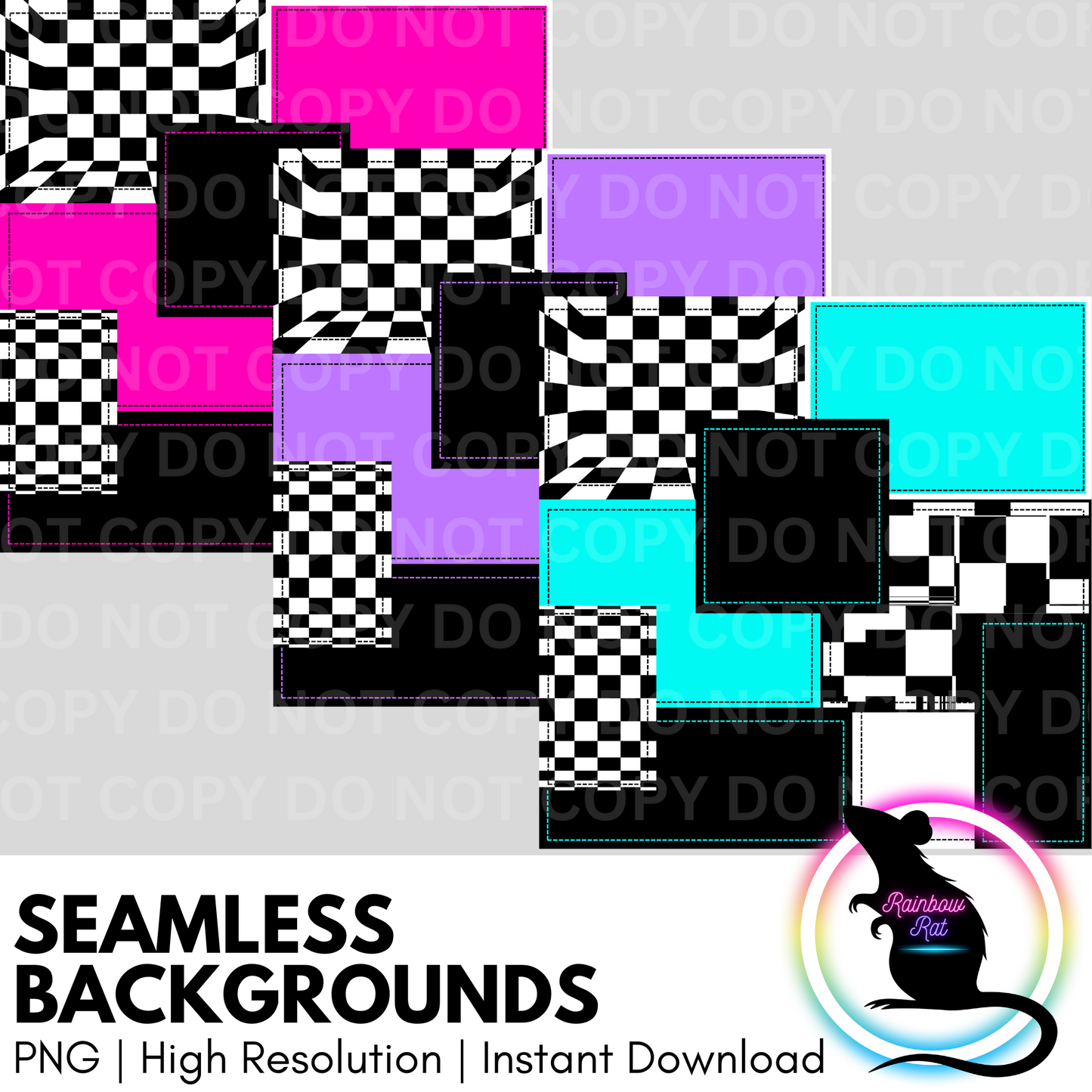 Checkered Patchwork- Seamless Background (3 pack)
