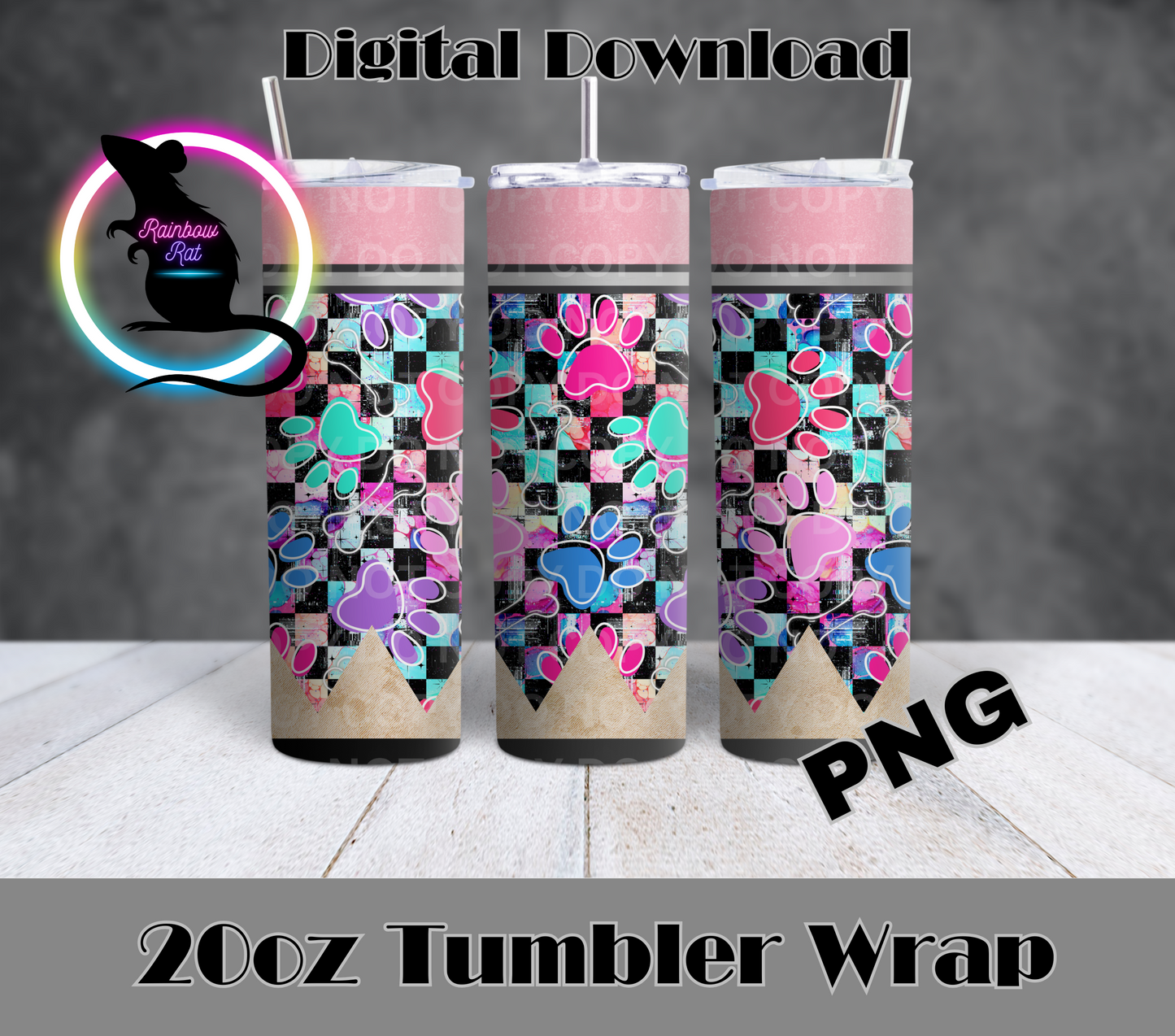 Pencil- 20oz Tumbler Wrap