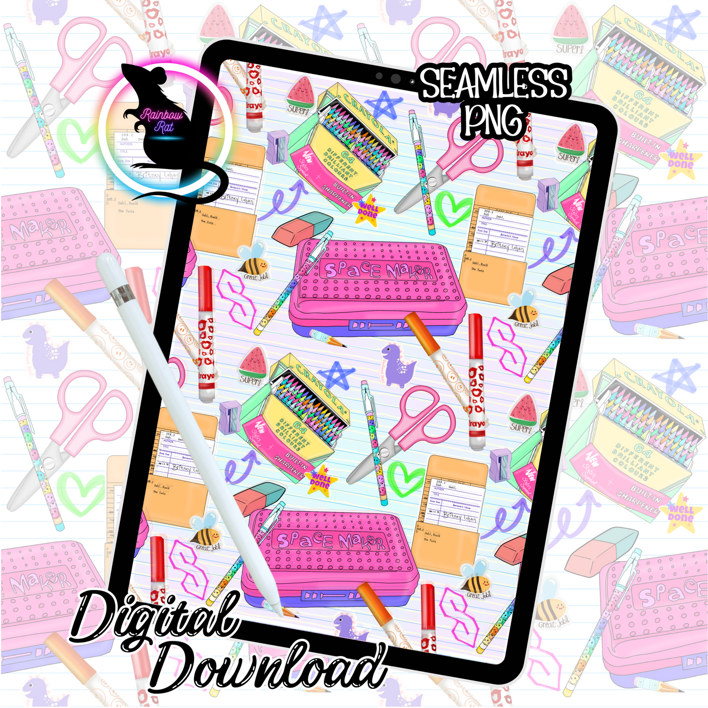 90's Back to School- Seamless Design