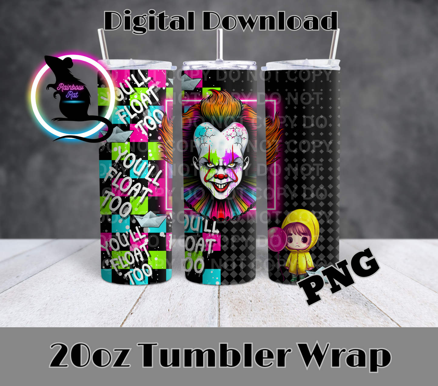 Neon Clown- 20oz Tumbler Wrap