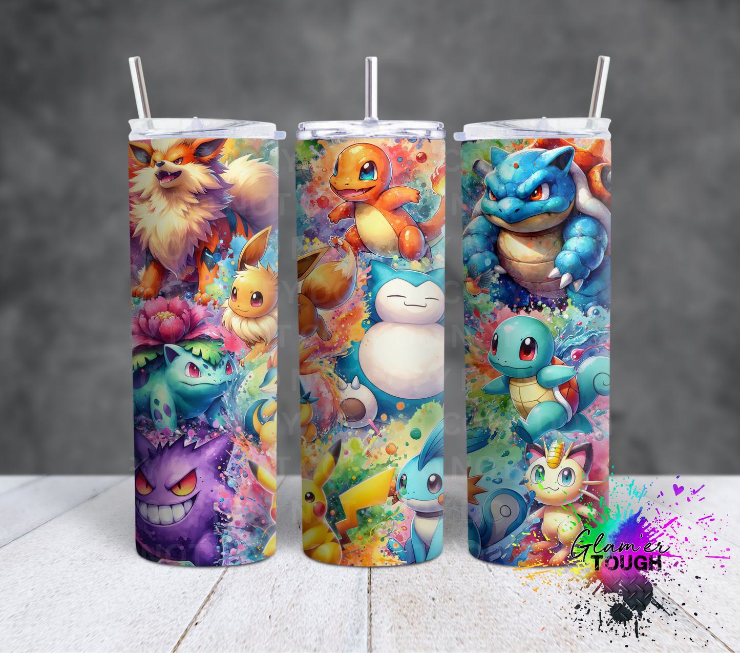 Rainbow Splash Poke Collage- 20oz Tumbler