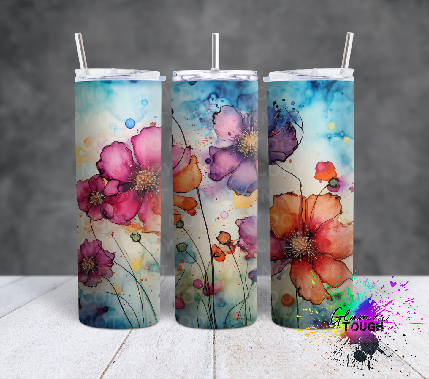 Watercolor Poppies- 20oz Tumbler