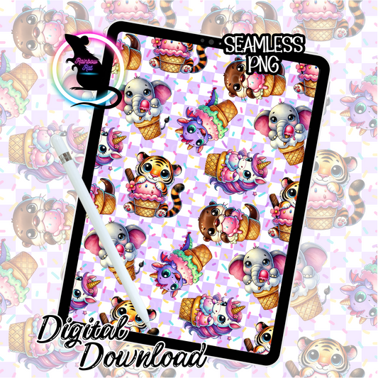 Ice Cream Pets- Seamless Design