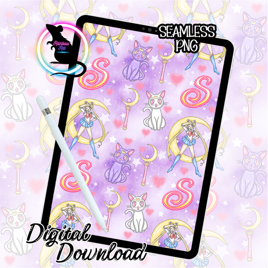 Anime Girl Pastel- Seamless Design