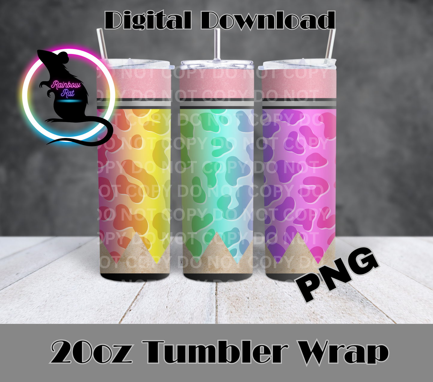 Pencil- 20oz Tumbler Wrap