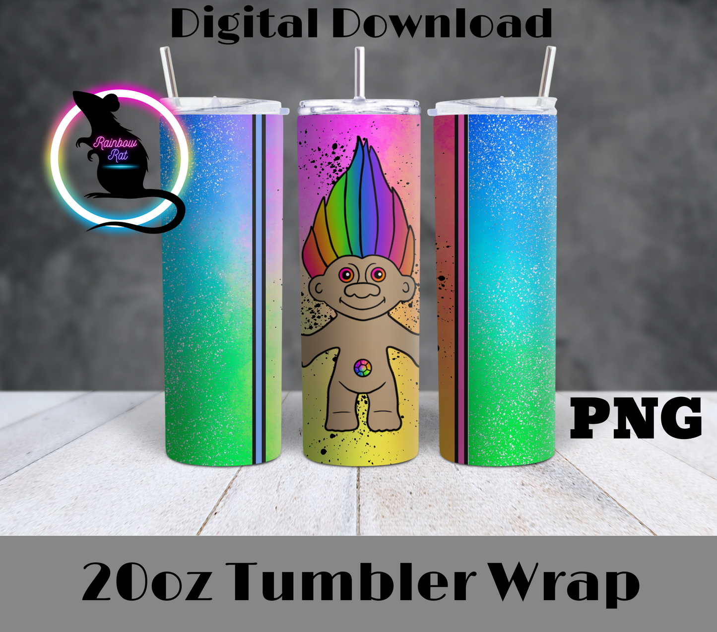 Rainbow Doll- 20oz Tumbler Wrap