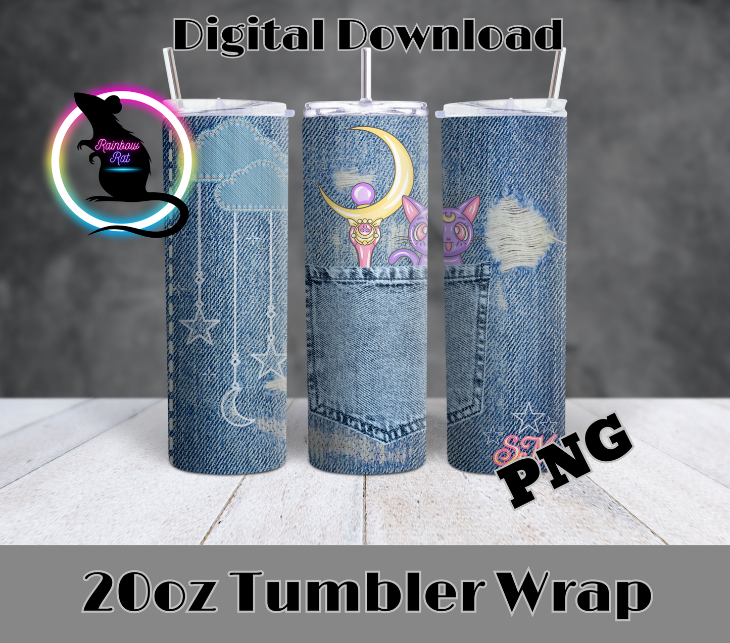 Pastel Anime Pocket Pal- 20oz Tumbler Wrap