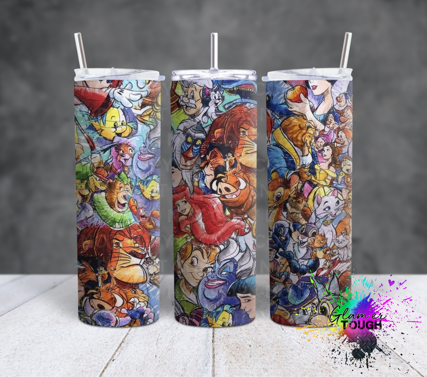 Sketch Style Character Collage- 20oz Tumbler