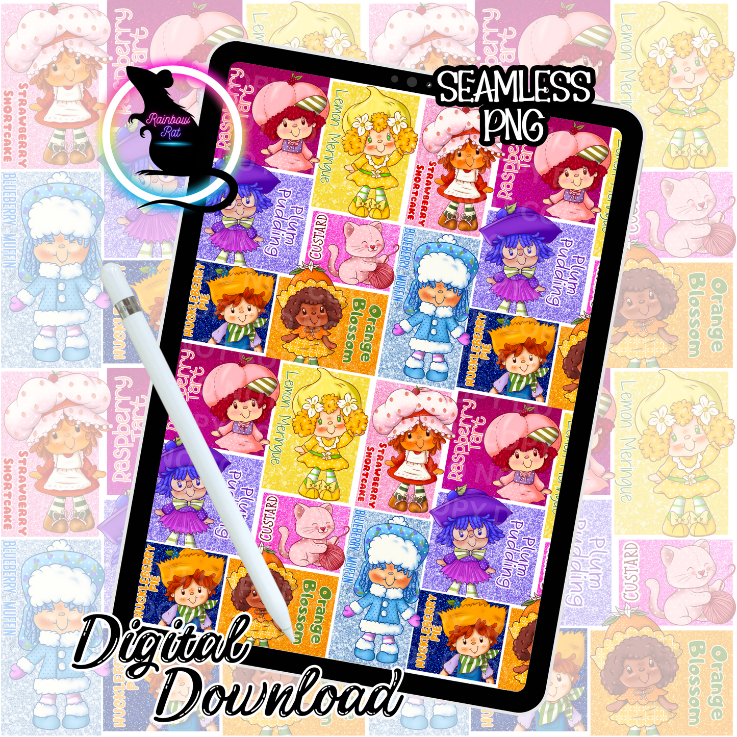 Strawberry Friends Patchwork- Seamless Design