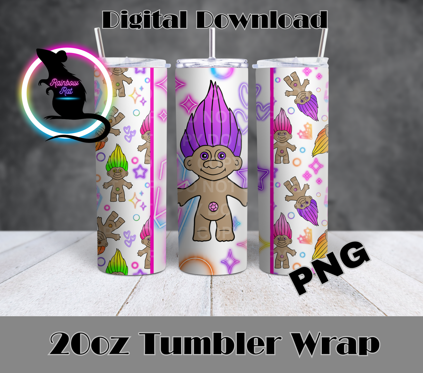 Neon Troll- 20oz Tumbler Wrap