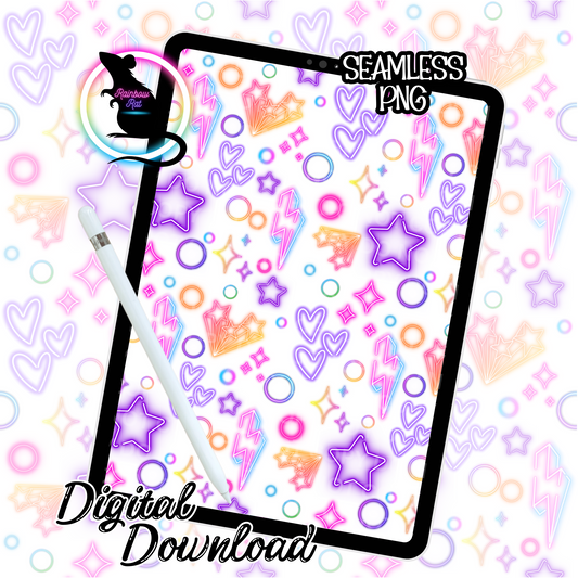 Neon Stars- Seamless Design