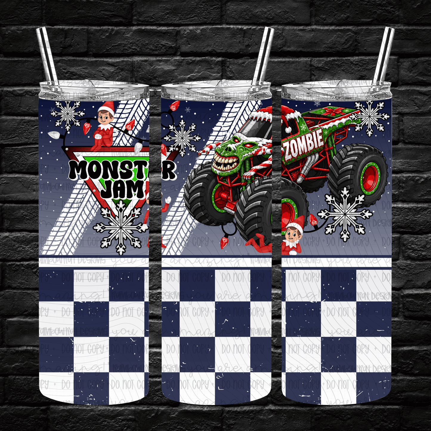 Christmas M.Trucks- 20oz Tumbler Wrap Singles