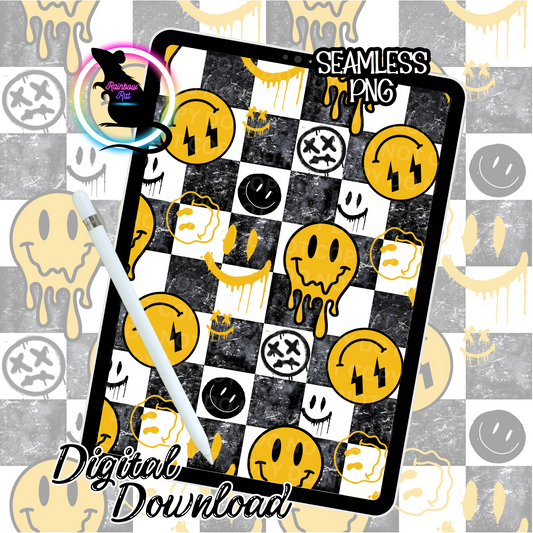 Smiley Face Grunge- Seamless Design