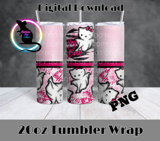 Ghost Kitty- 20oz Tumbler Wrap Singles
