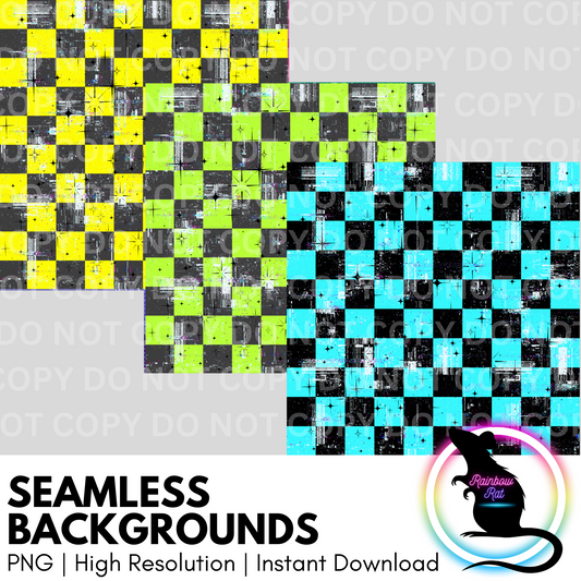 Distressed Checkered- Seamless Background (3 pack)