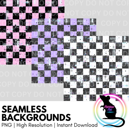 Distressed Checkered- Seamless Background (3 pack)