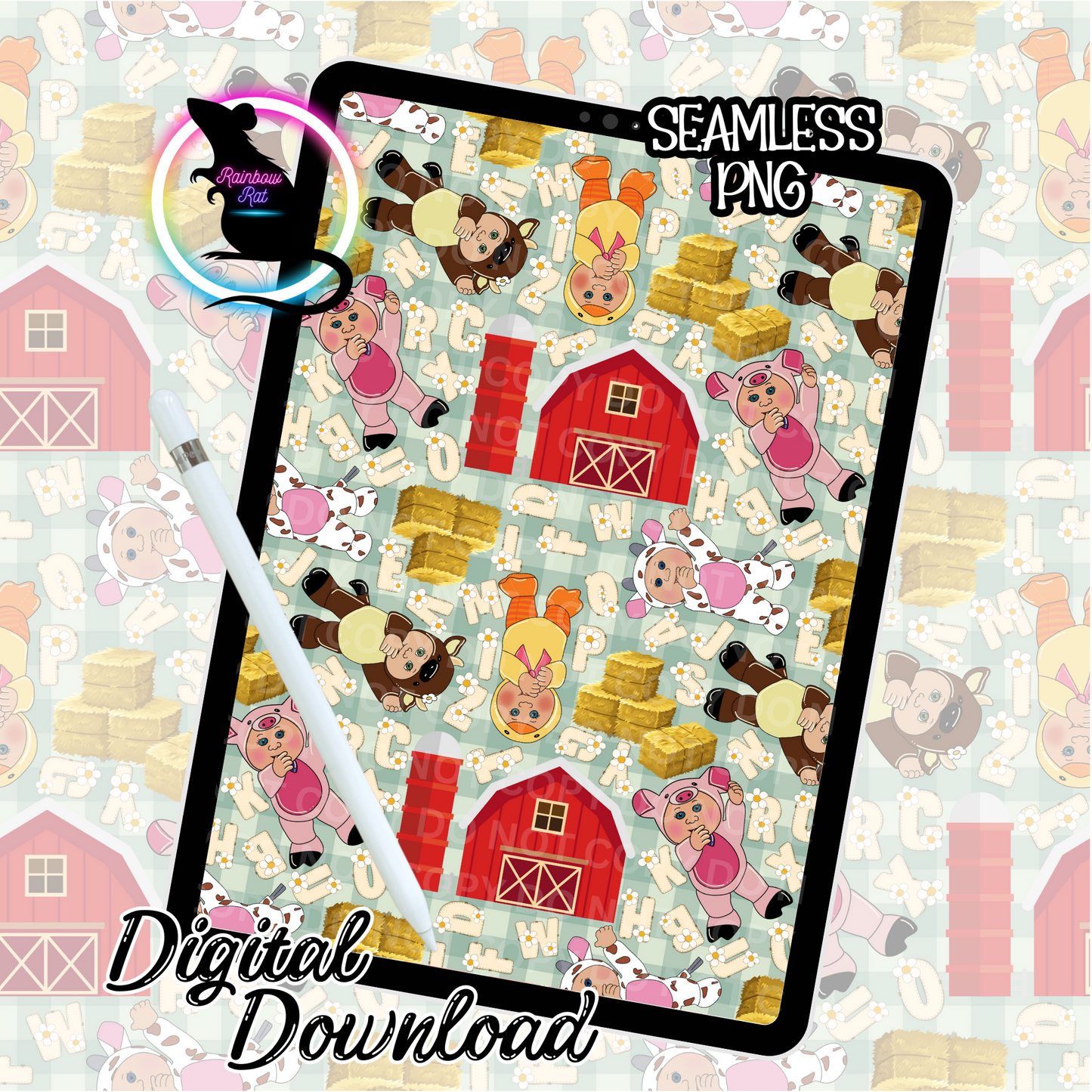 ABC's Farm Dolls- Seamless Design