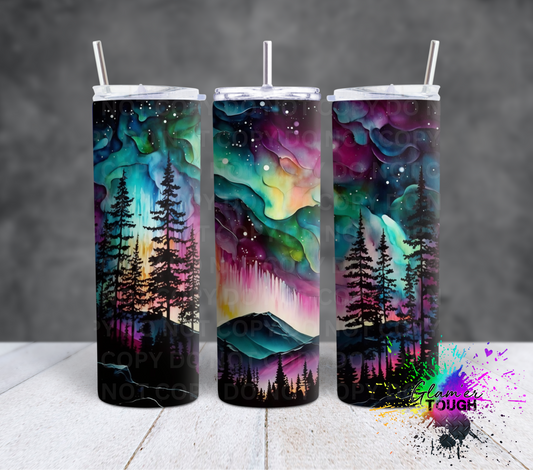 Alcohol Ink Northern Lights- 20oz Tumbler
