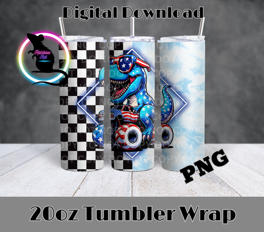 USA Dino- 20oz Tumbler Wrap
