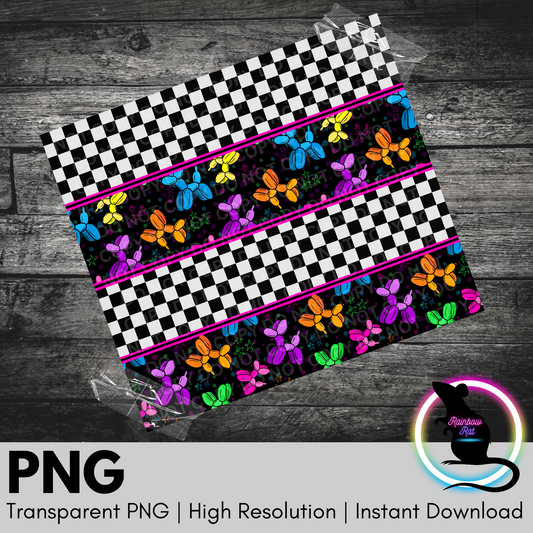 Balloon Dogs  & Checkers- 20oz Tumbler Wrap
