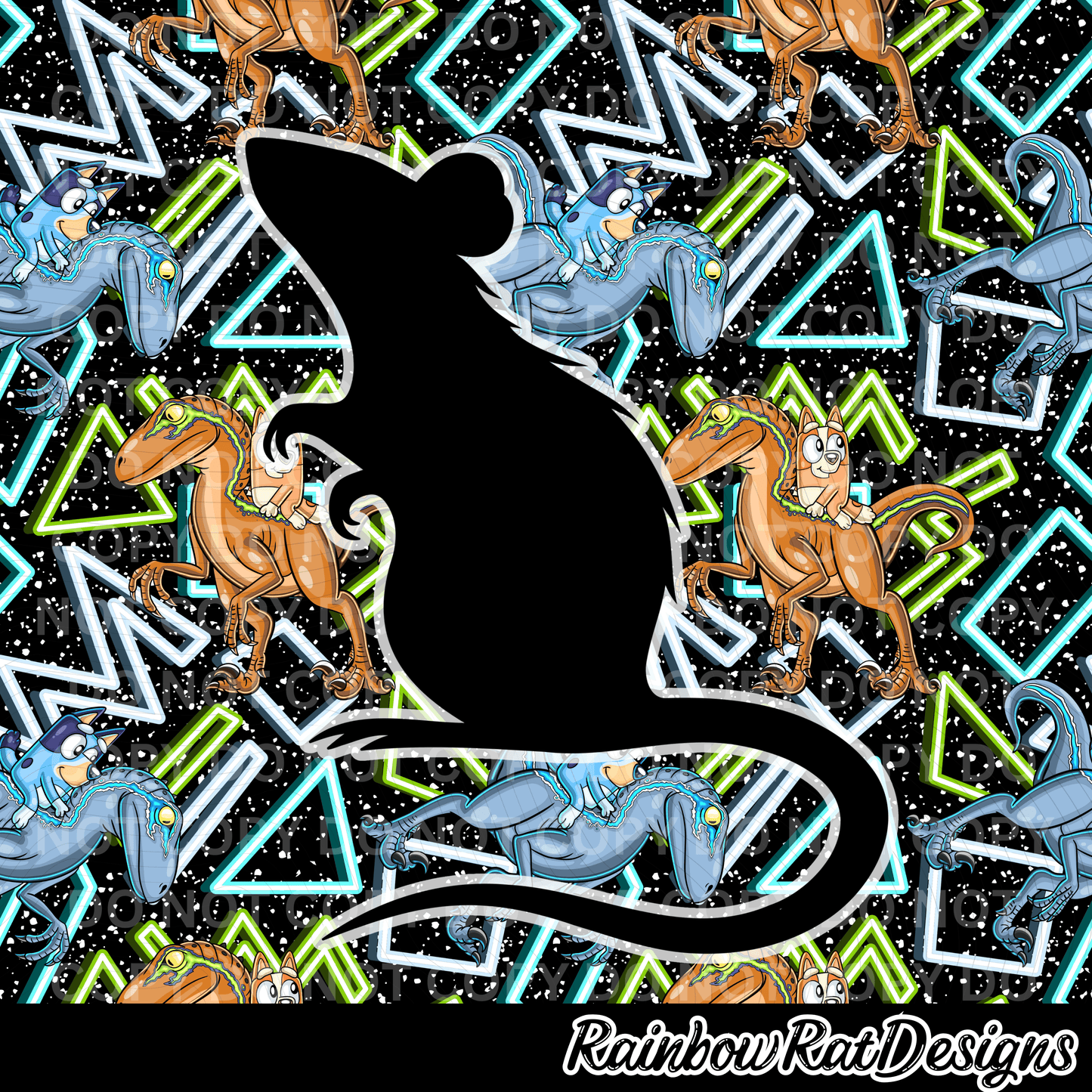 Dogs on Dinos- Seamless Single