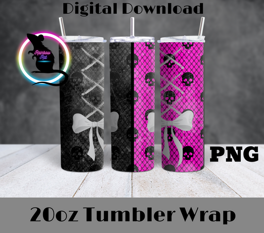 Goth Girl Stockings- 20oz Tumbler Wrap